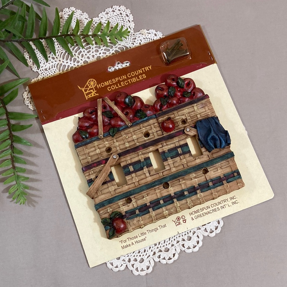 Vintage Apple Basket Light Switch Cover